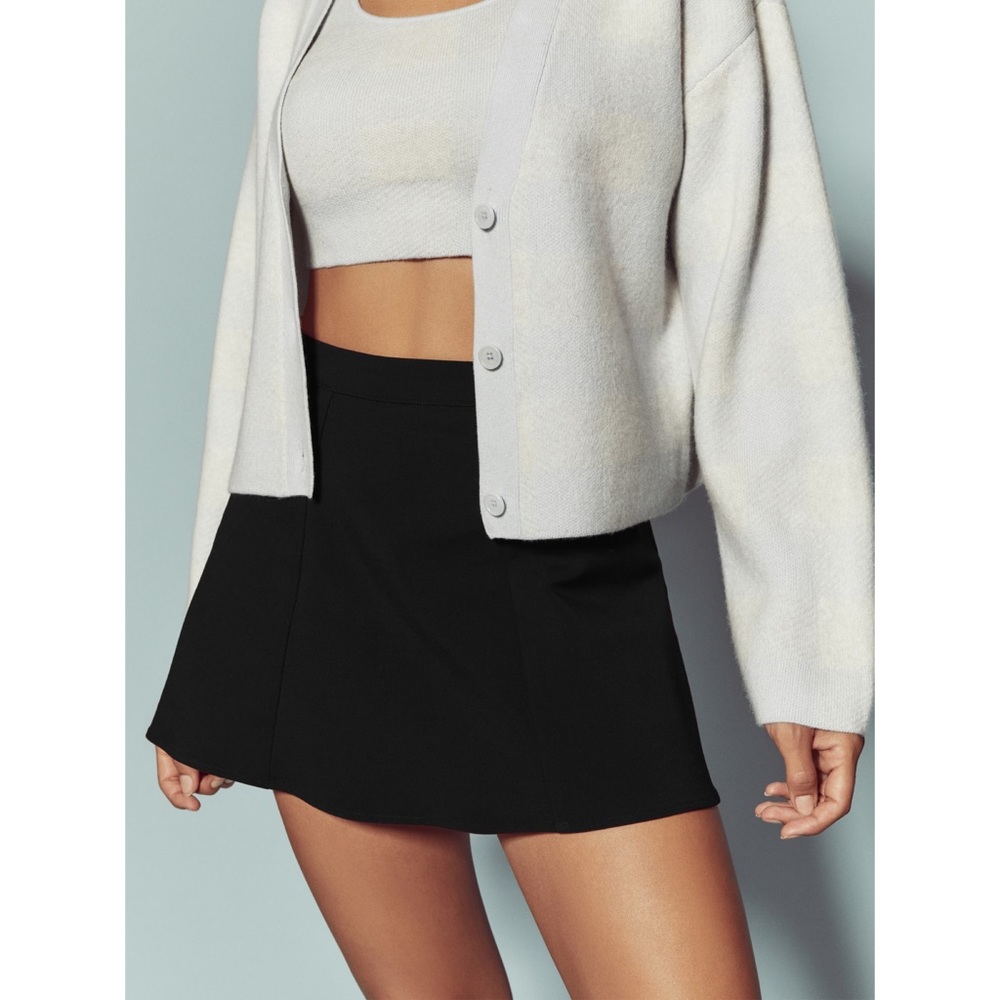 NWOT Reformation Liane Mini Black A Line Skort - Skirt with Shorts